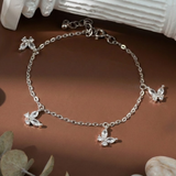  Lắc tay bạc Việt Nam Nabi bướm đính đá dây mảnh nữ tính | Cáo Bạc 