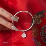  Kiềng tay bạc Việt Nam Bạch Liên trơn thanh mảnh hoa sen | Cáo Bạc 