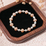  Lắc tay bạc Việt Nam Ngọc trai Freshwater mix cầu cát bi bạc | Cáo Bạc 