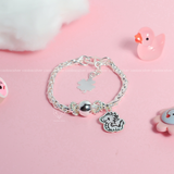  Lắc tay trẻ em bạc ta vảy rồng bi vặn thừng mix charm rồng 
