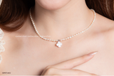  Chuỗi ngọc trai nước ngọt Freshwater Lucky Bloom charm hoa bốn cánh thanh lịch | Cáo Bạc 