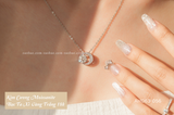  Dây chuyền bạc Việt Nam xi vàng trắng Moonlight đính Kim Cương Moissanite 8 li | Cáo Bạc 