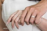 Nhẫn đôi bạc Việt Nam Moissanite Lover xi vàng trắng 18k thiết kế tối giản tinh tế | Cáo Bạc 