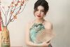 Kiềng cổ bạc Việt Nam Vọng Nguyệt họa tiết sen nở đính đá trắng | Cáo Bạc