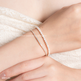  Lắc tay bạc Việt Nam ngọc trai Freshwater Dual Harmony kết hợp bạc cao cấp thanh lịch hiện đại | Cáo Bạc 