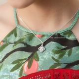  Dây chuyền bạc Việt Nam hoa bốn cánh đính đá kiểu mới dáng mảnh | Cáo Bạc 