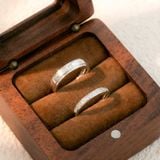 Nhẫn đôi bạc Việt Nam Cassiopeia Couple Rings (230) bản trơn đính đá | Cáo Bạc 