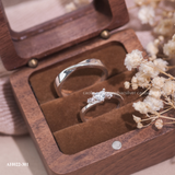  Lẻ nam nhẫn đôi bạc ta Diamond Heart Couple Rings (301) 