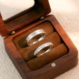  Nhẫn đôi bạc Việt Nam Fancy Couple Rings (304) viền đá sáng bản trơn nhám tinh xảo | Cáo Bạc 