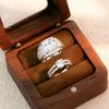 Nhẫn đôi bạc Việt Nam Scorpion Couple Rings (335) đá vuông đính đá | Cáo Bạc