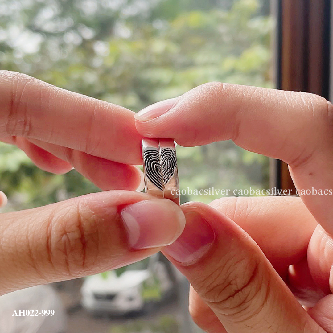  Nhẫn đôi bạc ta Fingerprint Rings Couple (999) 