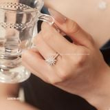  Nhẫn bạc Việt Nam bông tuyết Giáng Sinh đa tầng đính đá lấp lánh | Cáo Bạc 