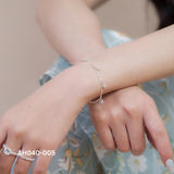  Lắc tay bạc Việt Nam ba hoa bi rơi thanh mảnh nữ tính | Cáo Bạc 