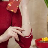  Lắc tay bạc ta ba cánh đá bi rơi 