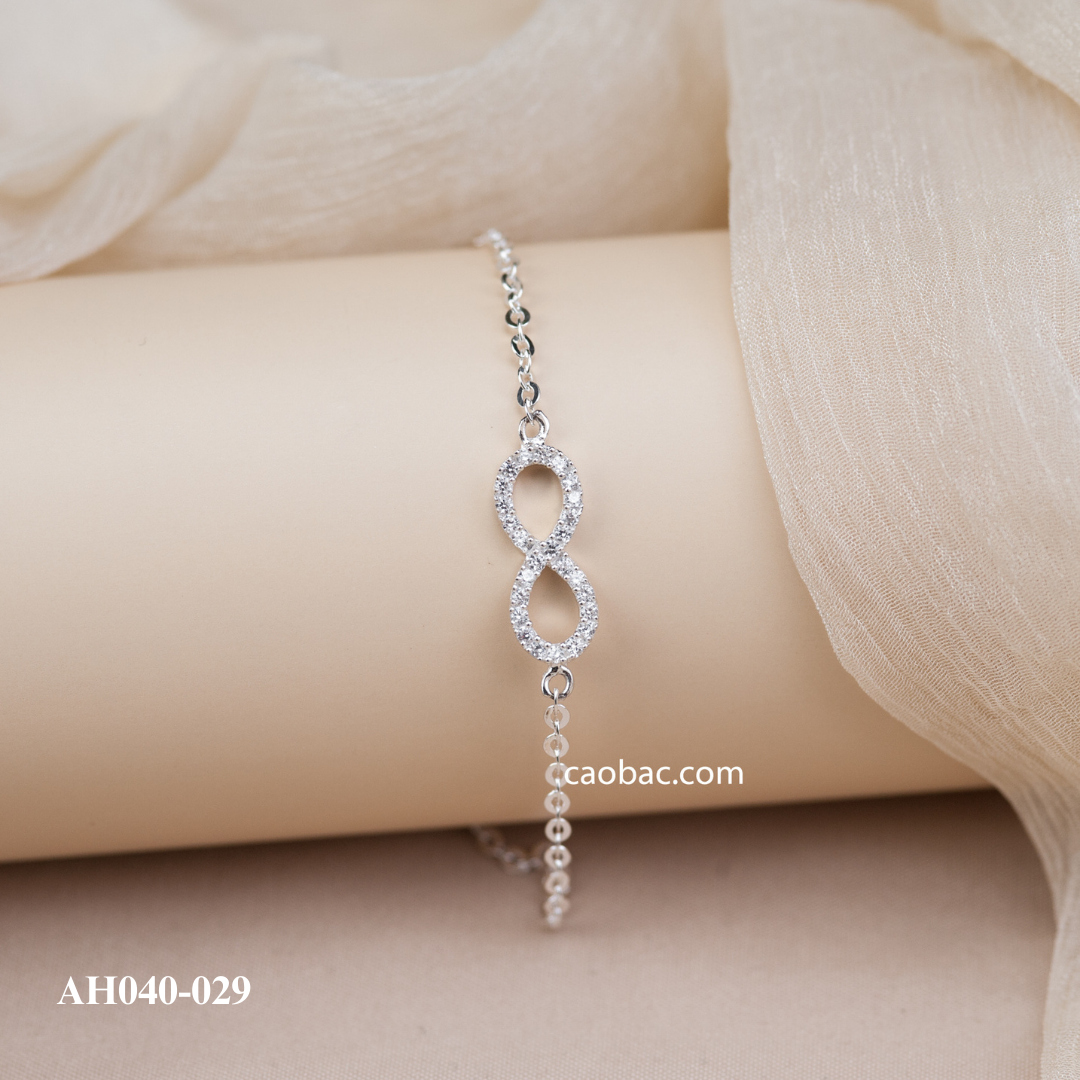  Lắc tay bạc ta vô cực đá 