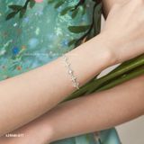  Lắc tay bạc Việt Nam hoa bốn cánh sole thoi đá thanh mảnh | Cáo Bạc 