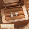Khuyên tai bạc ta xi vàng trắng đính Kim Cương Moissanite 4 li viền móng ngựa (chiếc)