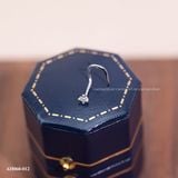  Khuyên mũi bạc ta xi vàng trắng đính Kim Cương Moissanite 2li chân xoắn 