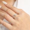 Nhẫn bạc Việt Nam Rosa đính Kim Cương Moissanite 5 li | Cáo Bạc