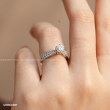  Nhẫn bạc ta xi vàng trắng đính Kim Cương Moissanite 5,5 li Paramore 