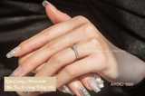  Nhẫn bạc ta xi vàng trắng đính Kim Cương Moissanite 4 li Gracey 