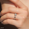 Nhẫn bạc Việt Nam Twinkle đính Kim Cương Moissanite 6 li | Cáo Bạc