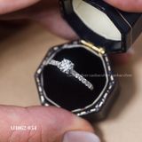  Nhẫn bạc ta xi vàng trắng đính Kim Cương Moissanite 5 li cạnh đá bốn chấu 