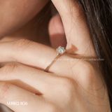  Nhẫn bạc ta xi vàng trắng đính Kim Cương Moissanite 5 li cạnh bi sáu chấu 