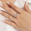 Nhẫn bạc Việt Nam Moissanite 6 li ổ bốn chấu ba hàng đá | Cáo Bạc