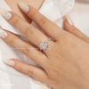 Nhẫn bạc Việt Nam Moissanite 5,5 li viền hoa vuông | Cáo Bạc