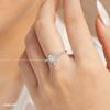 Nhẫn bạc Việt Nam Moissanite 4,5 li cạnh V | Cáo Bạc