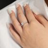 Nhẫn bạc Việt Nam Moissanite 6 li sáu chấu viền bi | Cáo Bạc