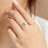 Nhẫn bạc Việt Nam Moissanite 6 li ổ bốn chấu cạnh tim | Cáo Bạc