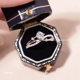  Nhẫn bạc Việt Nam xi vàng trắng ổ đá Kim Cương Moissanite bốn chấu sợi đan | Cáo Bạc 