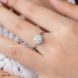  Nhẫn bạc Việt Nam xi vàng trắng đính kim cương Moissanite Hexa Light 