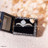  Nhẫn bạc Việt Nam xi vàng trắng đính kim cương Moissanite Regal Promise 