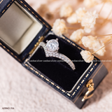  Nhẫn bạc Việt Nam xi vàng trắng đính kim cương Moissanite Regal Promise 