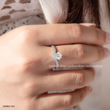  Nhẫn bạc Việt Nam xi vàng trắng đính kim cương Moissanite Regal Promise 