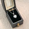 Dây chuyền bạc Việt Nam xi vàng trắng đính Kim Cương Moissanite tim 6 li Lion Heart | Cáo Bạc