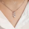 Dây chuyền bạc Việt Nam Moissanite 6 li nơ tim đá xi vàng trắng | Cáo Bạc