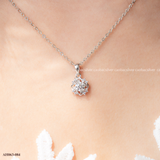 Dây chuyền Bạc Việt Nam xi vàng trắng đính Kim cương Moissanite Floral Cluster mặt hoa nhiều cánh | Cáo Bạc 