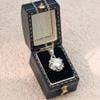 Dây chuyền Bạc Việt Nam xi vàng trắng đính Kim cương Moissanite Floral Cluster mặt hoa nhiều cánh | Cáo Bạc