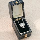  Dây chuyền Bạc Việt Nam xi vàng trắng đính Kim cương Moissanite Heartline Spark mặt tim ôm đá thanh mảnh | Cáo Bạc 