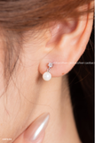  Khuyên tai bạc Việt Nam ngọc trai Freshwater Moonlight Drops treo đá trắng tinh tế | Cáo Bạc 