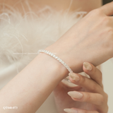  Lắc tay bạc Việt Nam kiềng cứng full đá bốn chấu sang trọng | Cáo Bạc 