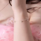  Lắc tay bạc Việt Nam tim trơn ổ đá rơi dây mảnh nữ tính | Cáo Bạc 