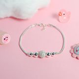  Lắc tay bạc Việt Nam trẻ em sợi mỳ mix bi trơn cầu đá lấp lánh khắc tên | Cáo Bạc 