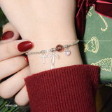  Lắc tay bạc Việt Nam Personal Bloom charm nơ chữ tim đính đá | Cáo Bạc 