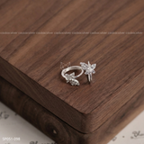  Khuyên tai bạc Việt Nam tròn bướm đá mini nữ tính | Cáo Bạc 