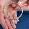 Charm trẻ em ngựa phồng cánh 3D bạc ta Cáo Bạc
